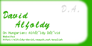 david alfoldy business card